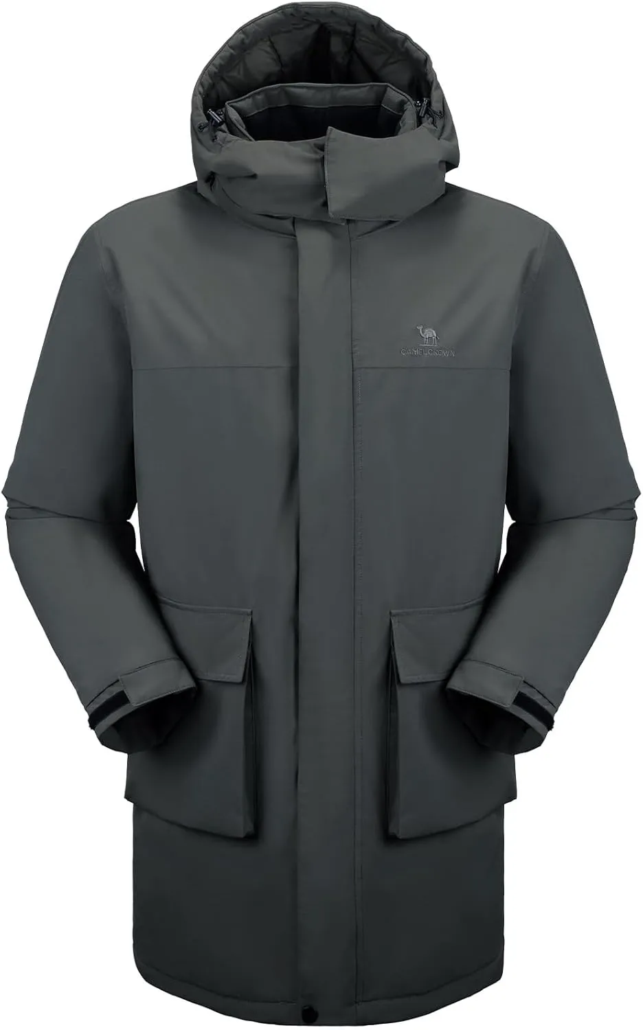 CAMELSPORTS Mens Winter Coats Long Warm Jacket with Hood Casual Quilted Puffer Parka Windproof Jackets