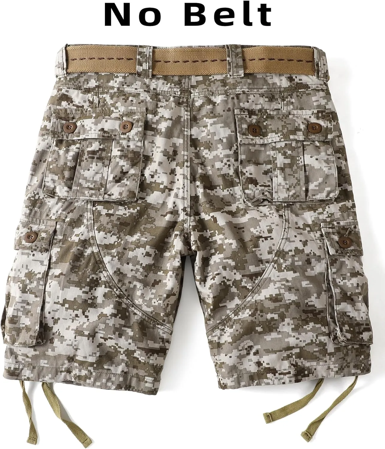 Camo Cargo Shorts for Men Cotton Casual Wild Outdoor Work Relaxed Fit Shorts with Multi-Pockets