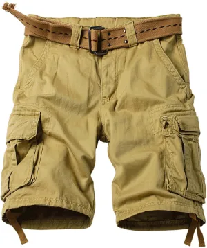 Camo Cargo Shorts for Men Cotton Casual Wild Outdoor Work Relaxed Fit Shorts with Multi-Pockets