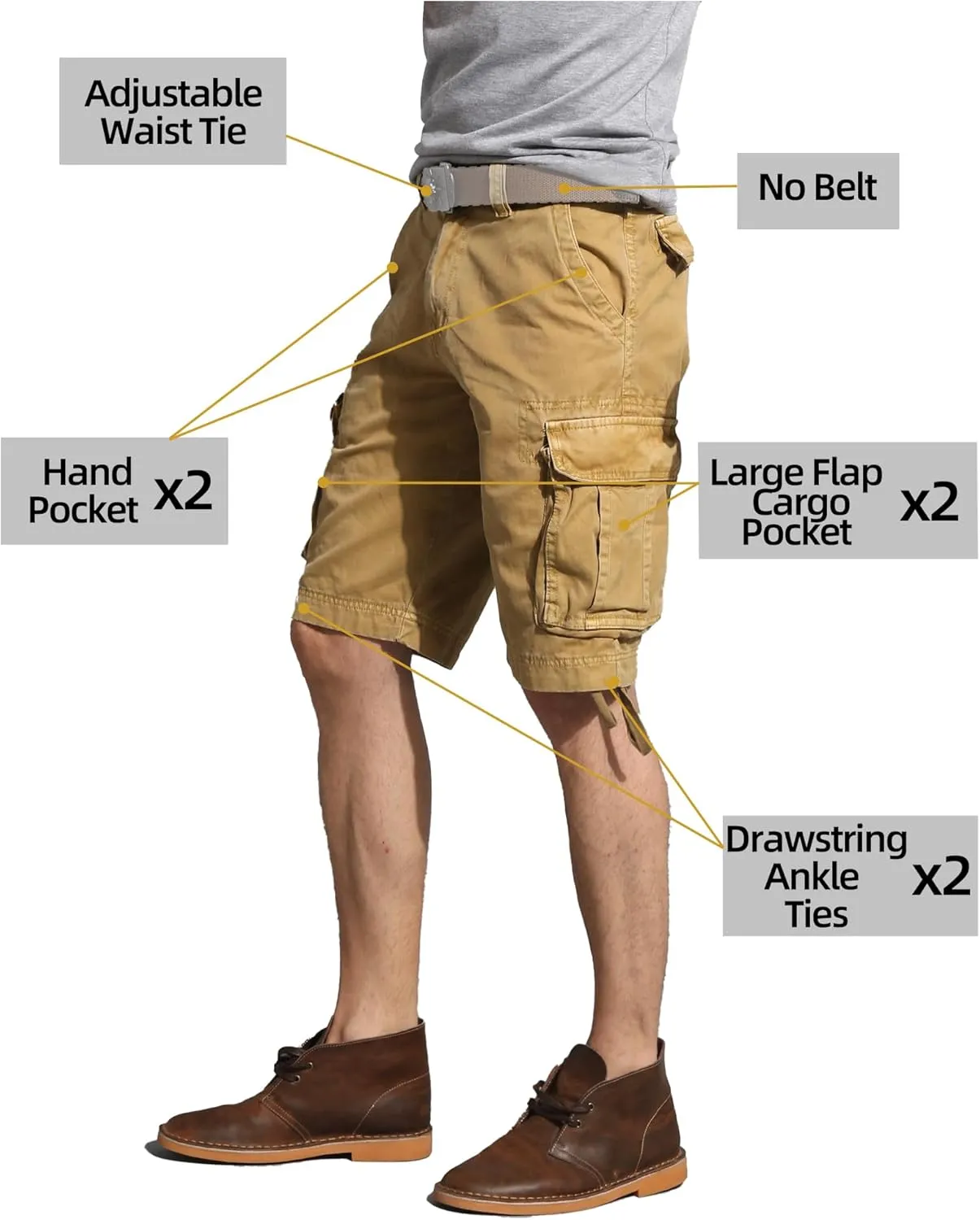 Camo Cargo Shorts for Men Cotton Casual Wild Outdoor Work Relaxed Fit Shorts with Multi-Pockets