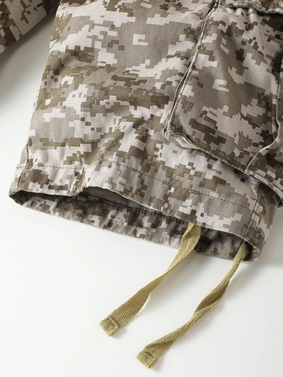Camo Cargo Shorts for Men Cotton Casual Wild Outdoor Work Relaxed Fit Shorts with Multi-Pockets