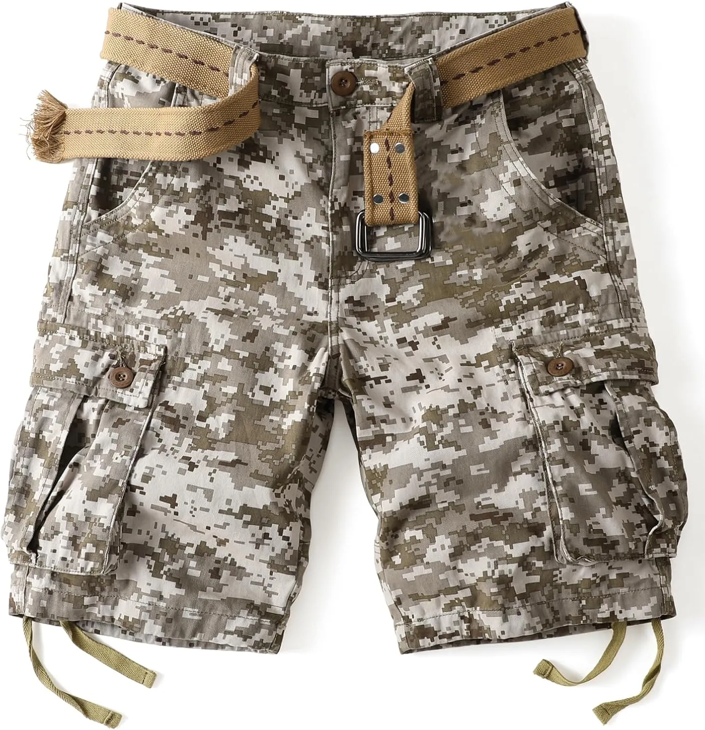 Camo Cargo Shorts for Men Cotton Casual Wild Outdoor Work Relaxed Fit Shorts with Multi-Pockets