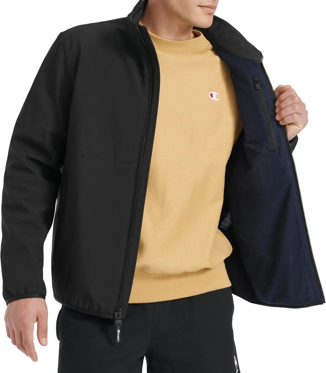 Champion Men's Lightweight Active Soft Shell Jacket with Stand Collar