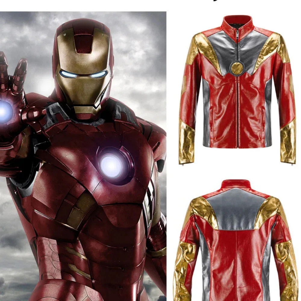 Classic Halloween Iron Man Leather Jacket