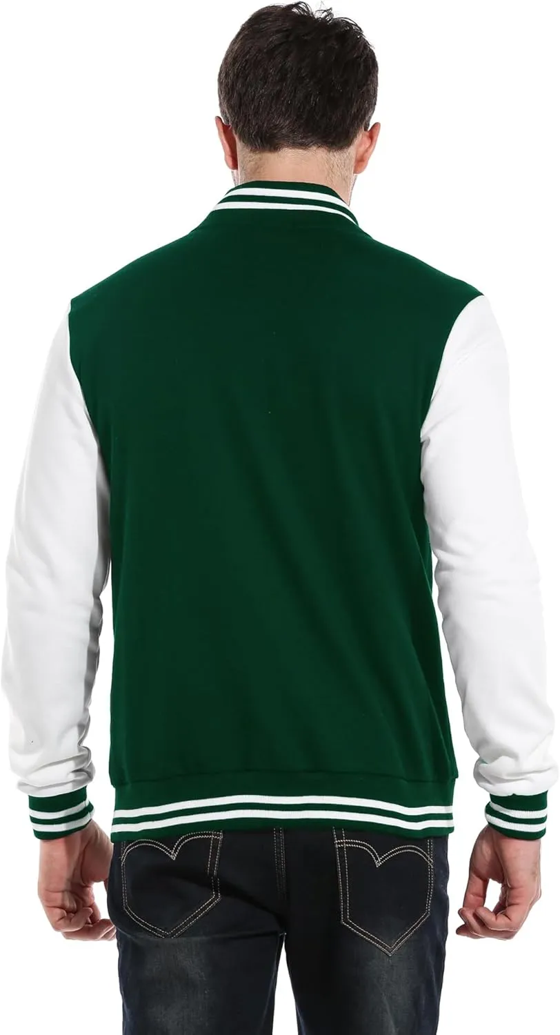 COOFANDY Men's Fashion Varsity Jacket Causal Slim Fit Cotton Letterman Baseball Bomber Jackets