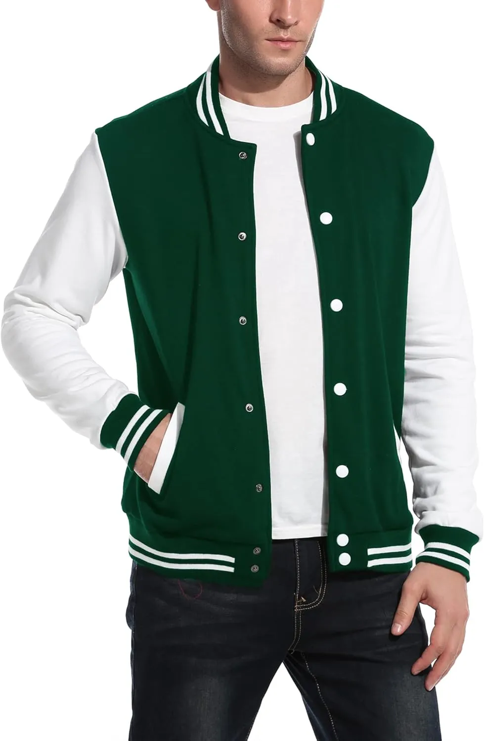 COOFANDY Men's Fashion Varsity Jacket Causal Slim Fit Cotton Letterman Baseball Bomber Jackets