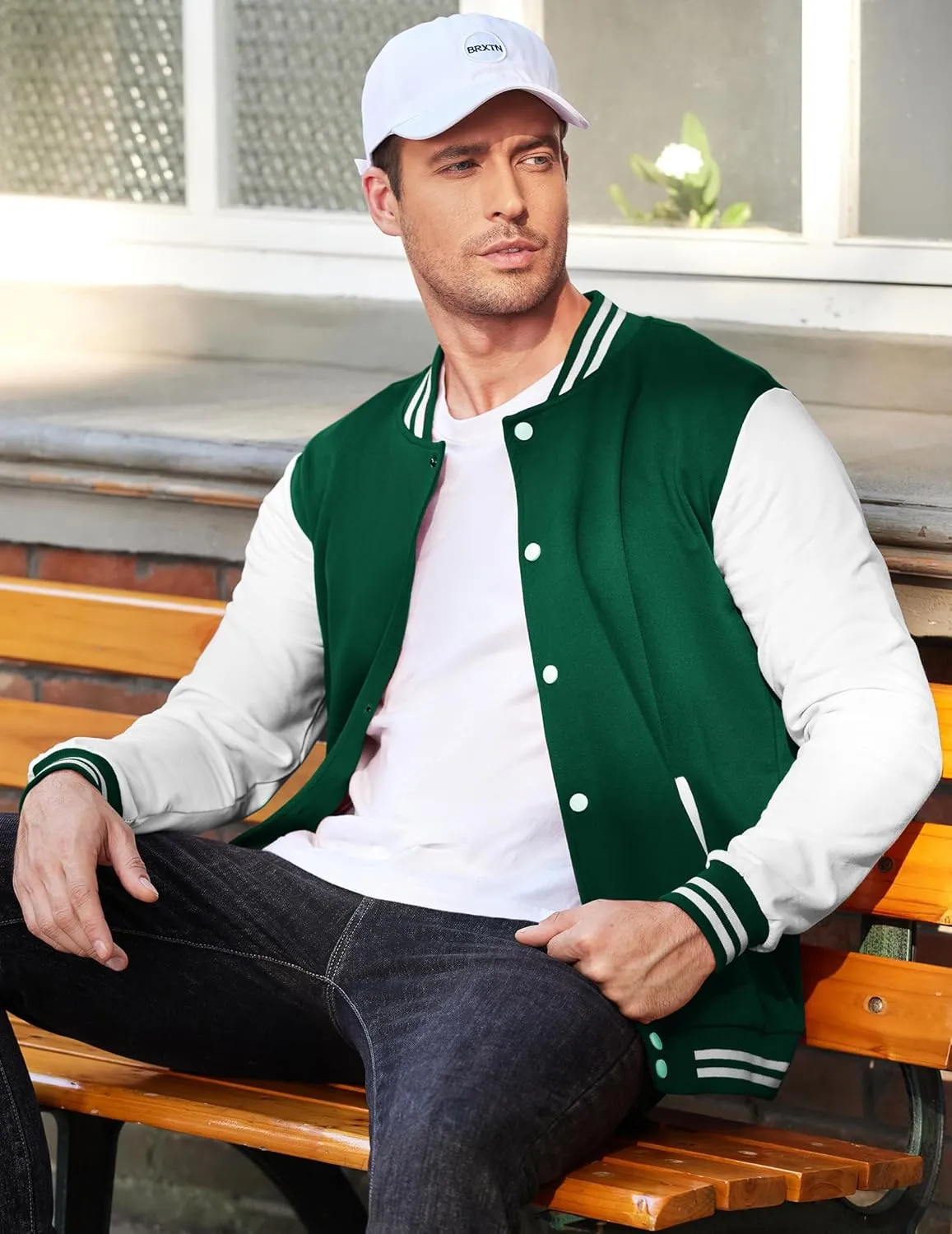 COOFANDY Men's Fashion Varsity Jacket Causal Slim Fit Cotton Letterman Baseball Bomber Jackets