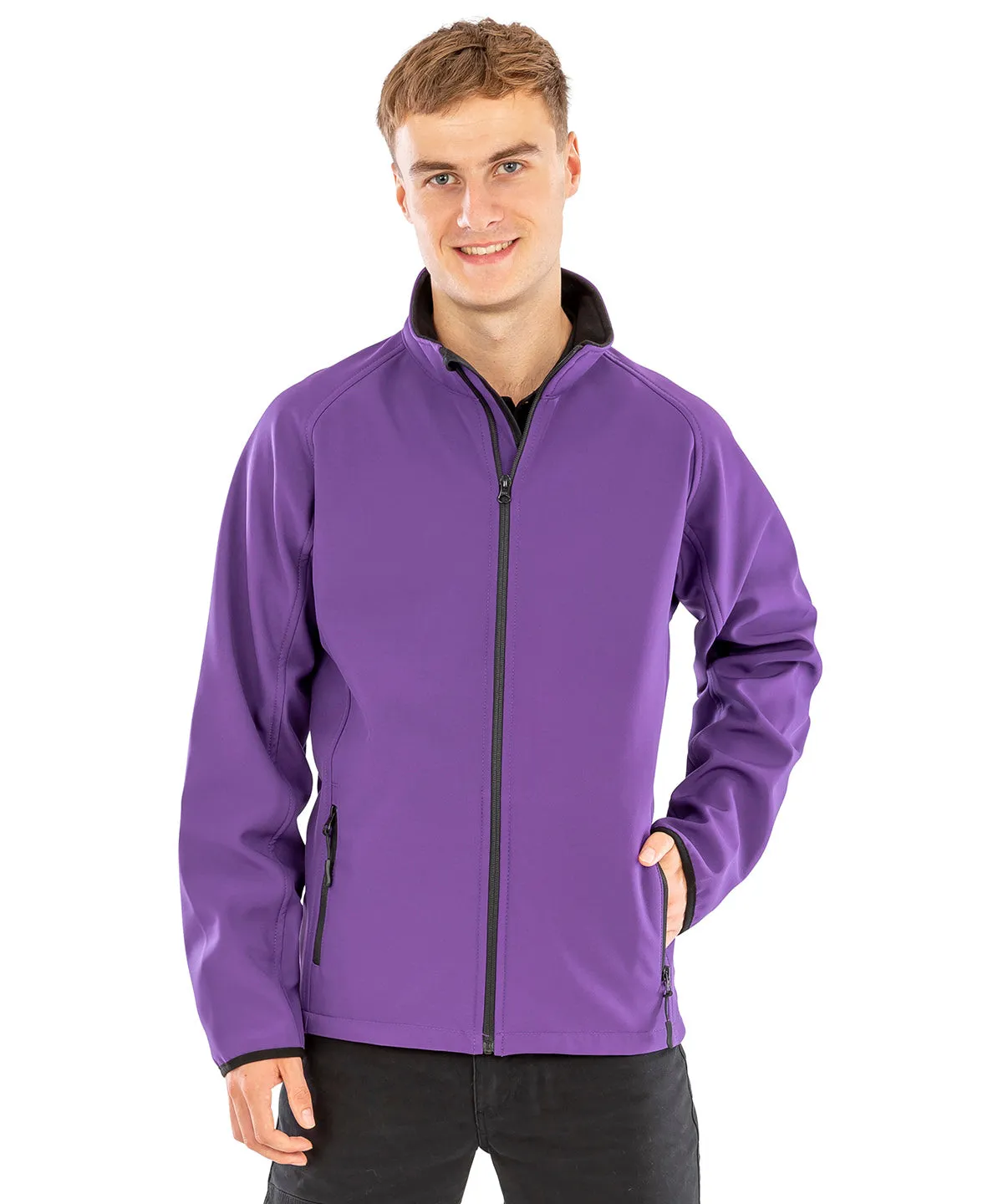 Core printable softshell jacket | Vivid Green/Black