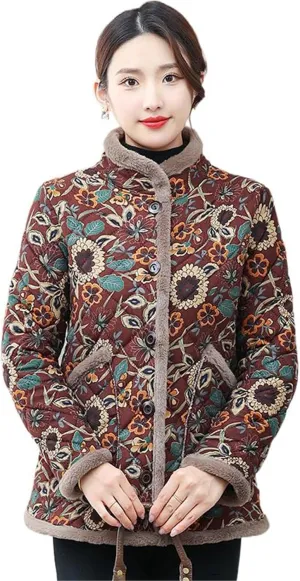 Cotton Padded Jackets and Winter Cotton Coats for Middle-aged and Elderly Women in Spring and Autumn