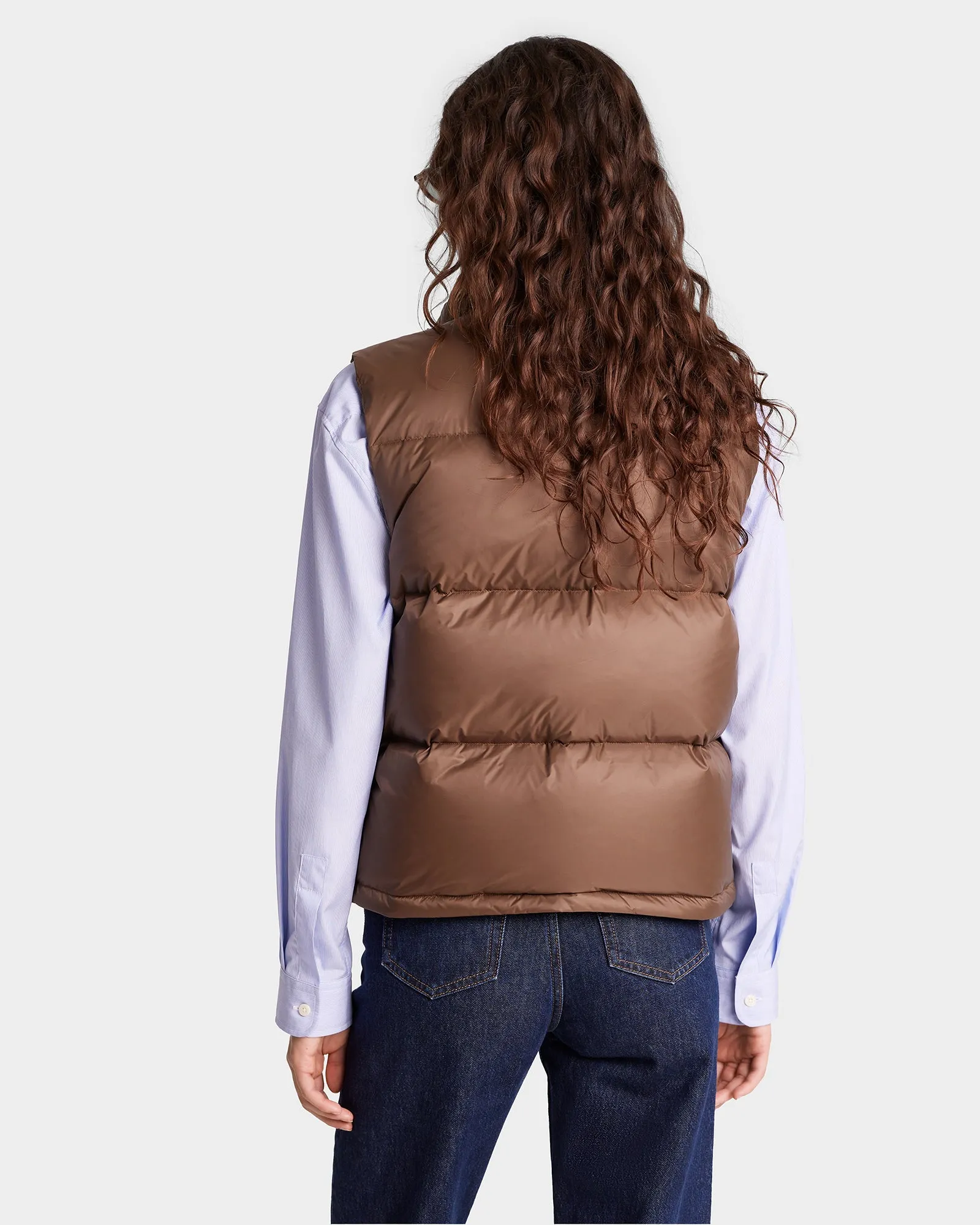 Crown Puffer Vest - Chocolate
