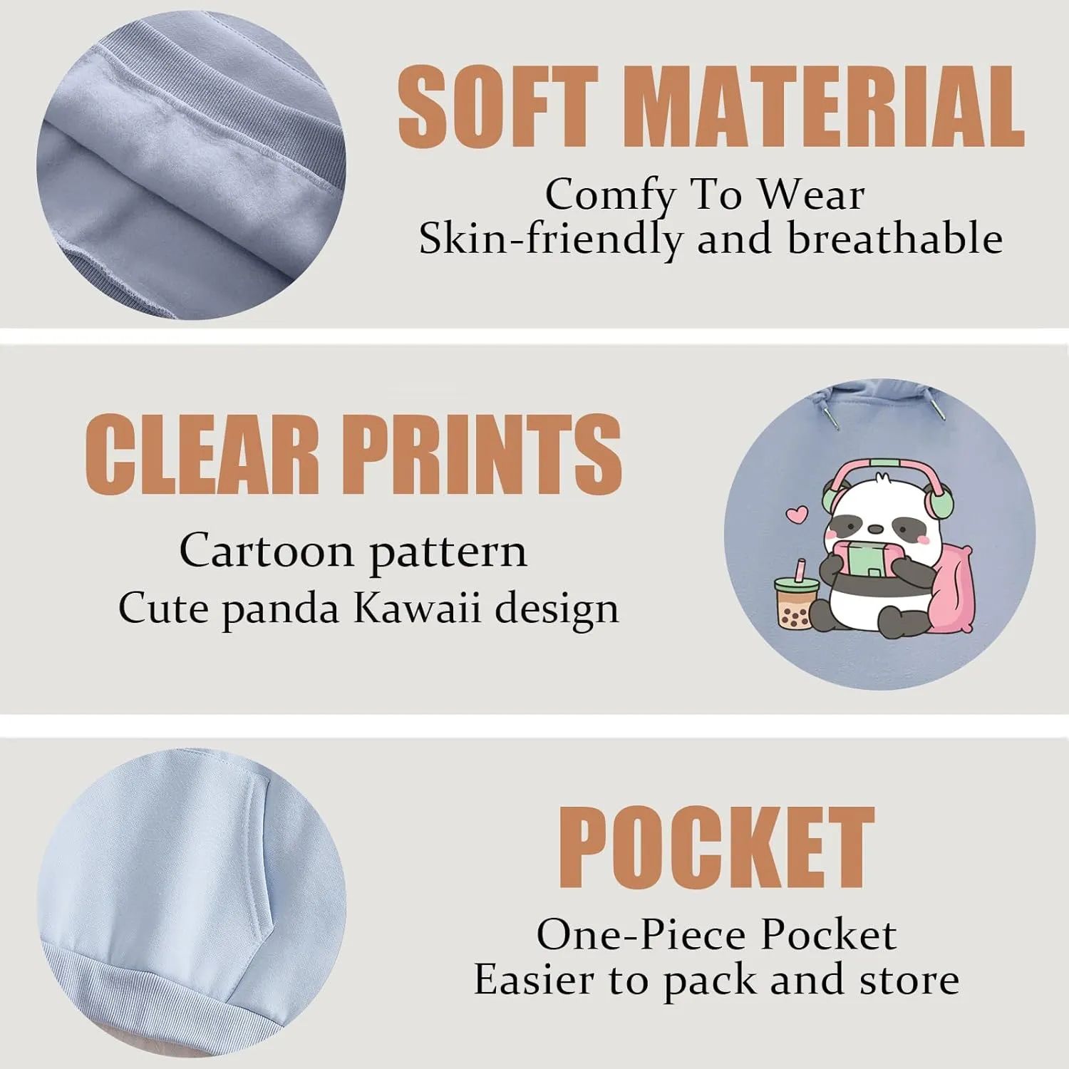Cute Panda Graphic Oversized Hoodies for Teen Girls Kawaii Cartoon Sweatshirt Women Casual Cotton Fleece Pullover