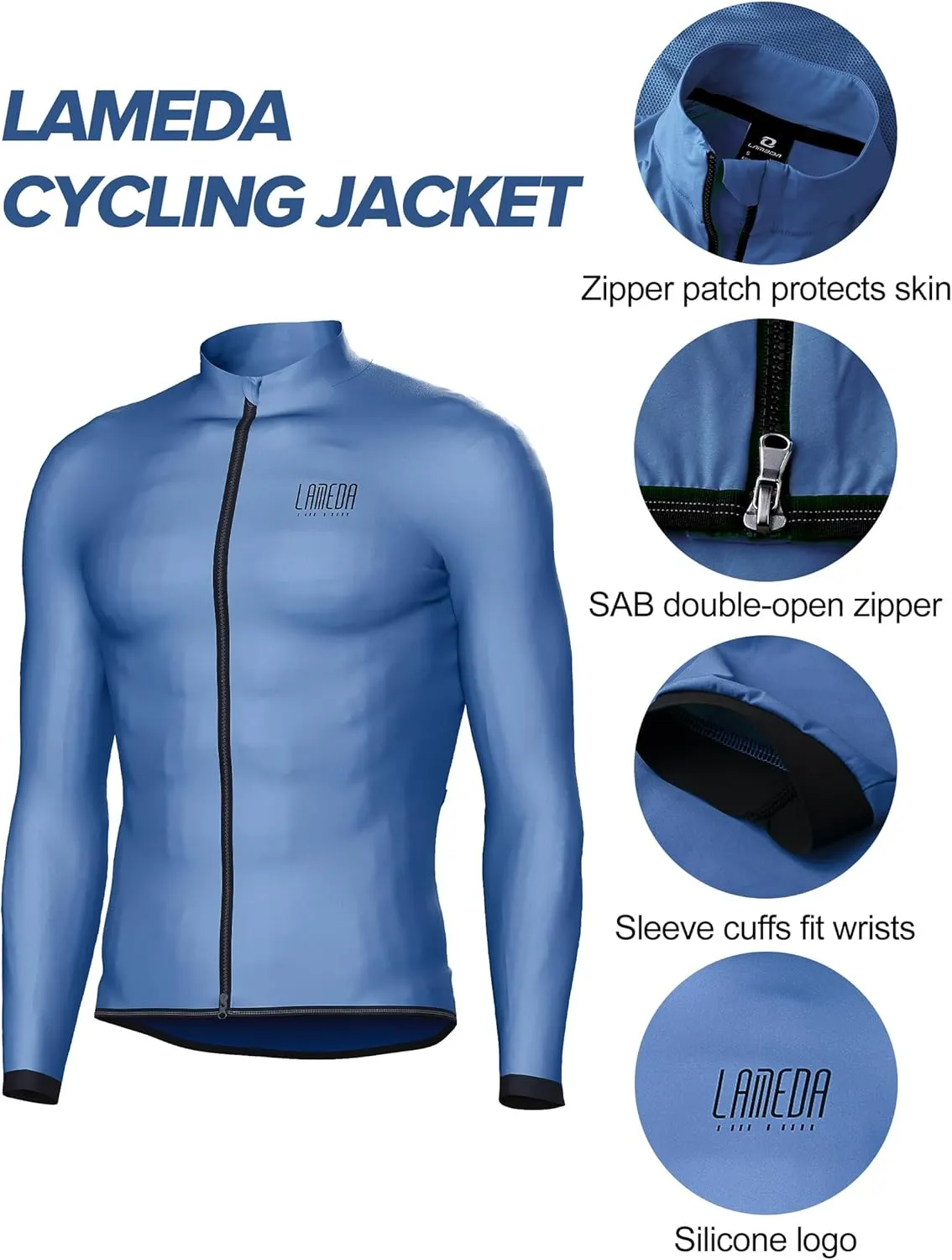 Cycling Jacket for Men Women, Windproof Lightweight Packable Cycling Windbreaker Bicycle Clothing Jacket