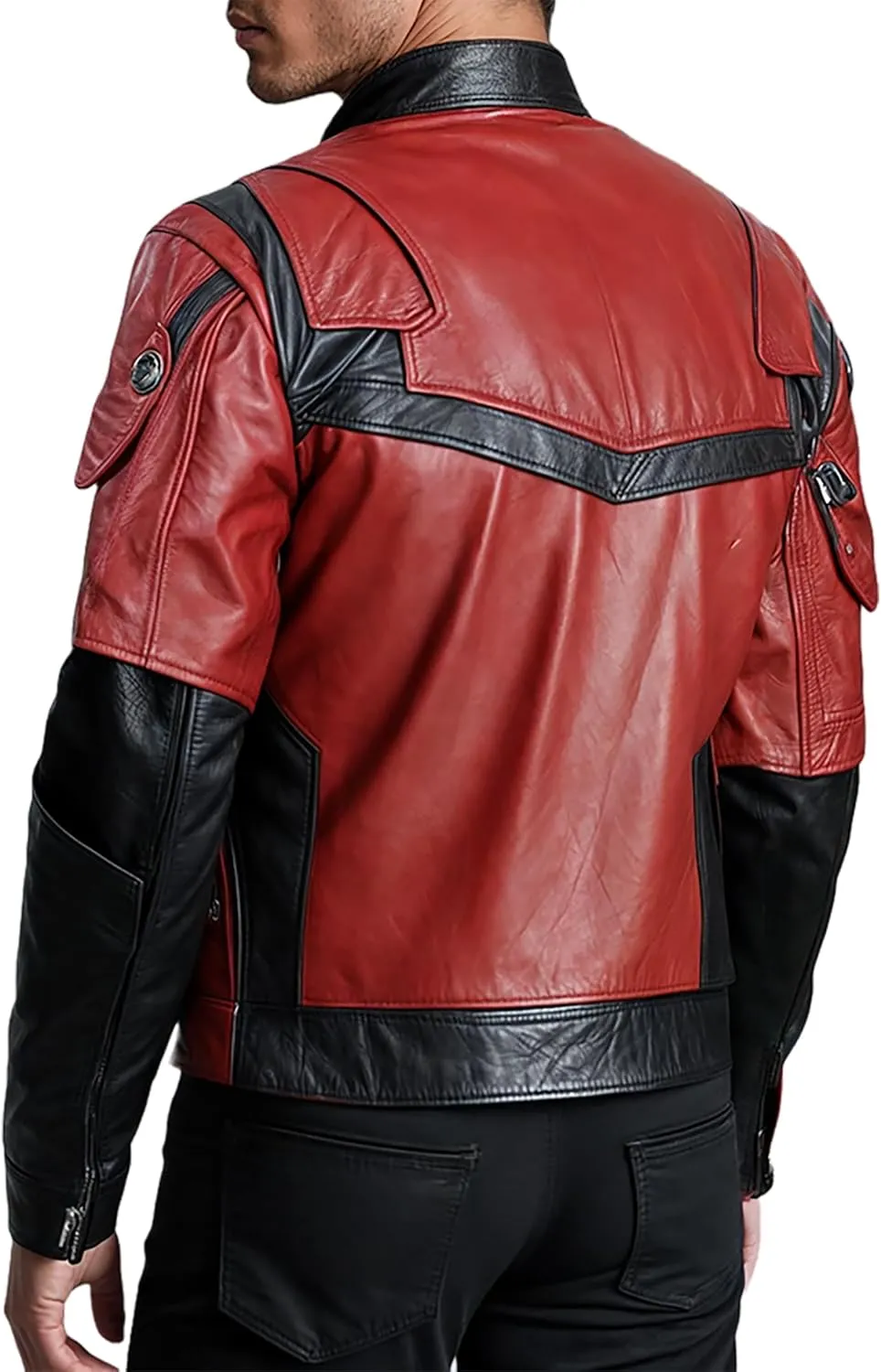 Daredevil Born Again 2024 Matt Murdock Red Leather Biker Charlie Cox Jacket