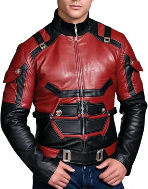 Daredevil Born Again 2024 Matt Murdock Red Leather Biker Charlie Cox Jacket