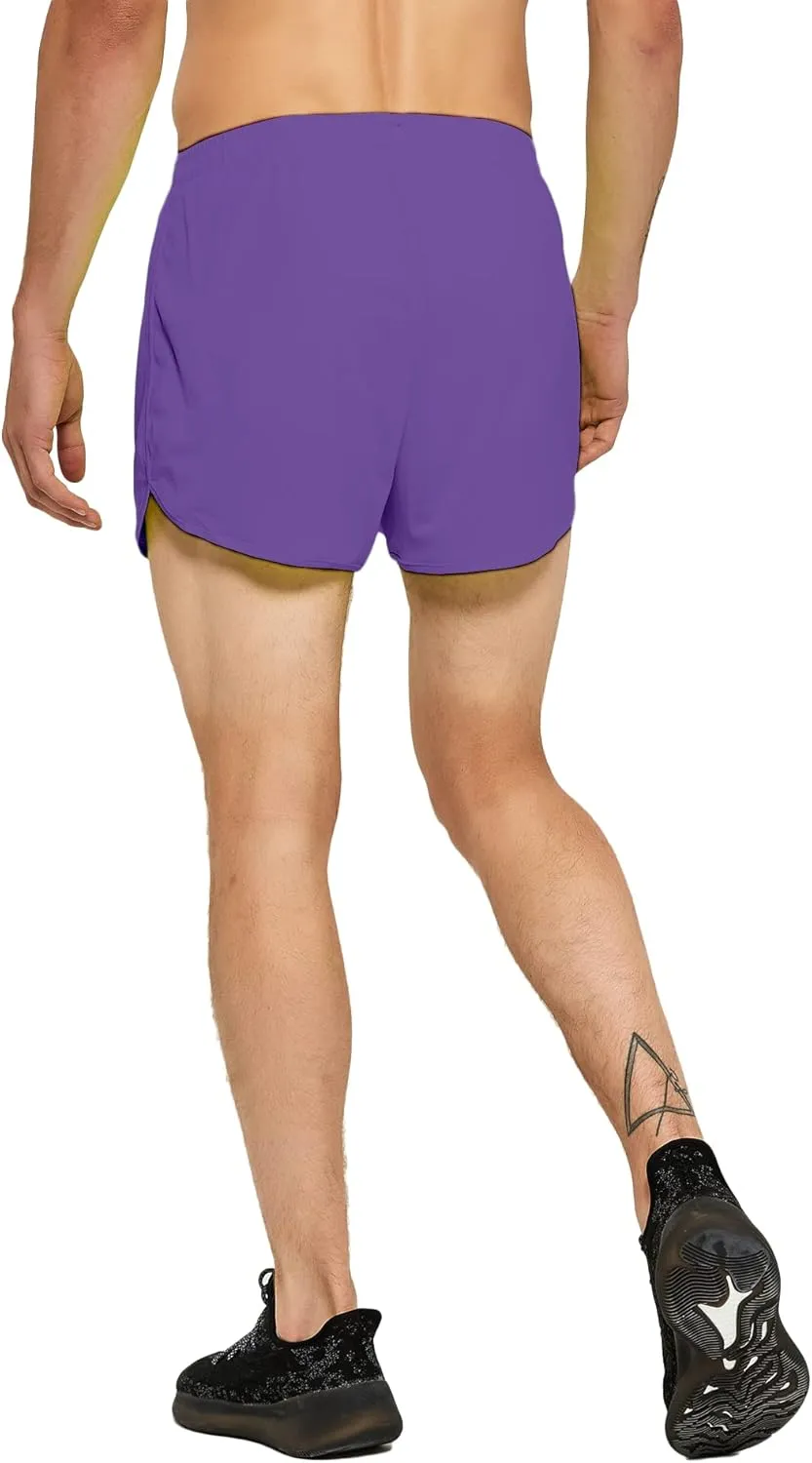 DEMOZU Men's 3 Inch Neon Running Shorts Quick Dry Workout Athletic Gym Marathon Shorts with Liner