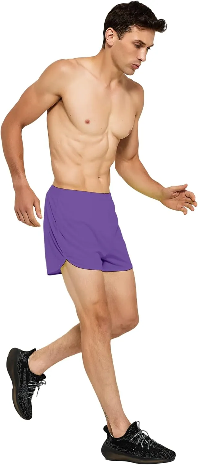 DEMOZU Men's 3 Inch Neon Running Shorts Quick Dry Workout Athletic Gym Marathon Shorts with Liner