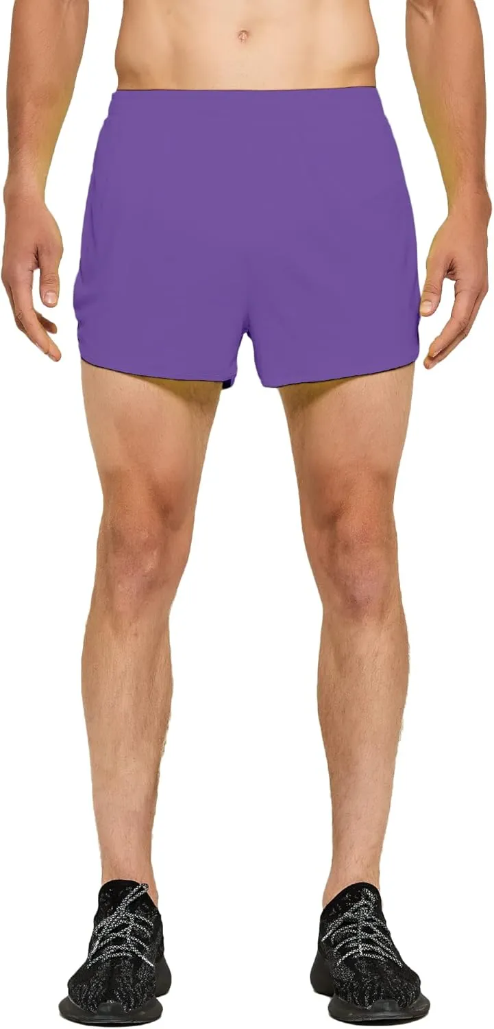 DEMOZU Men's 3 Inch Neon Running Shorts Quick Dry Workout Athletic Gym Marathon Shorts with Liner