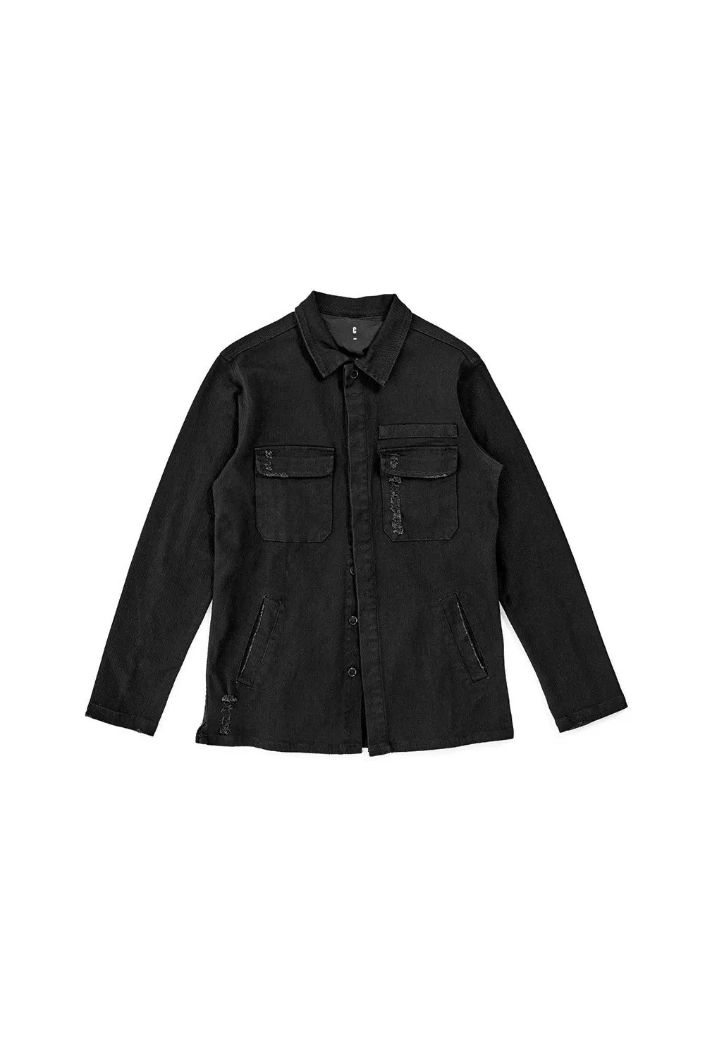 Denim Overshirt - Distressed Black