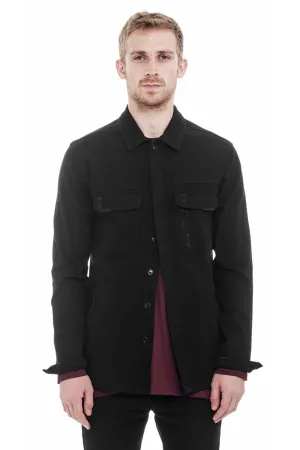 Denim Overshirt - Distressed Black