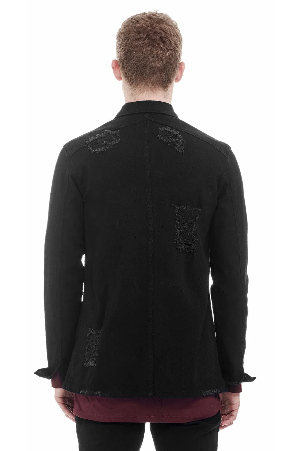 Denim Overshirt - Distressed Black