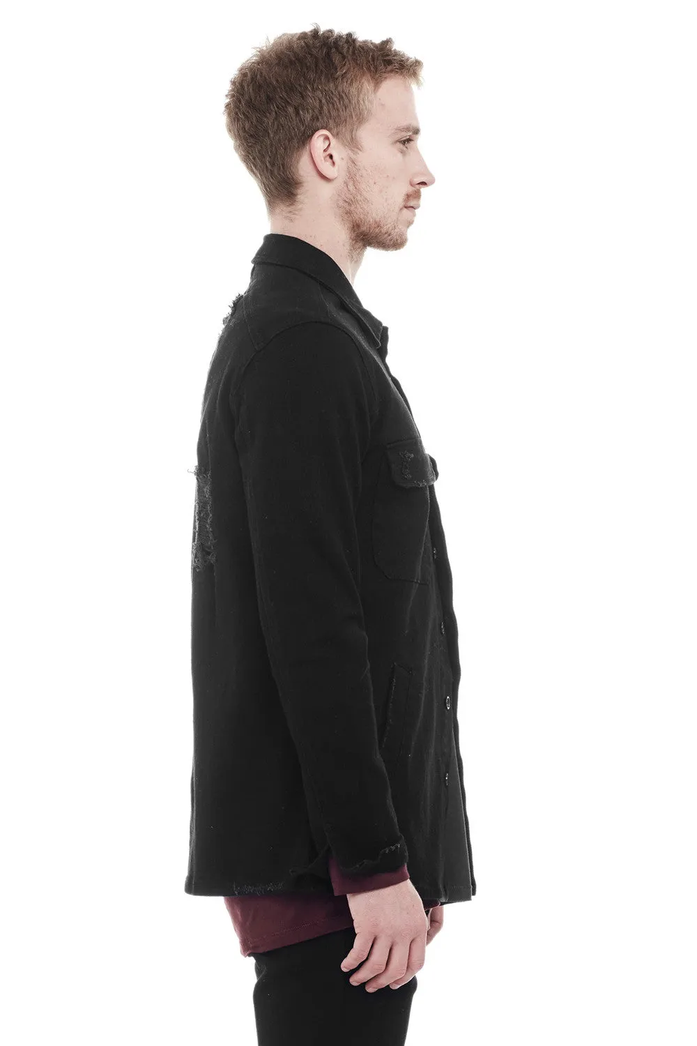 Denim Overshirt - Distressed Black