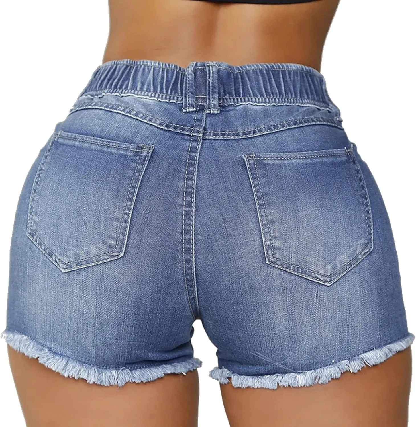 Denim Shorts for Women Jean Short Mid Waist Hot Pants Comfy Stretchy Club Party Booty Shorts