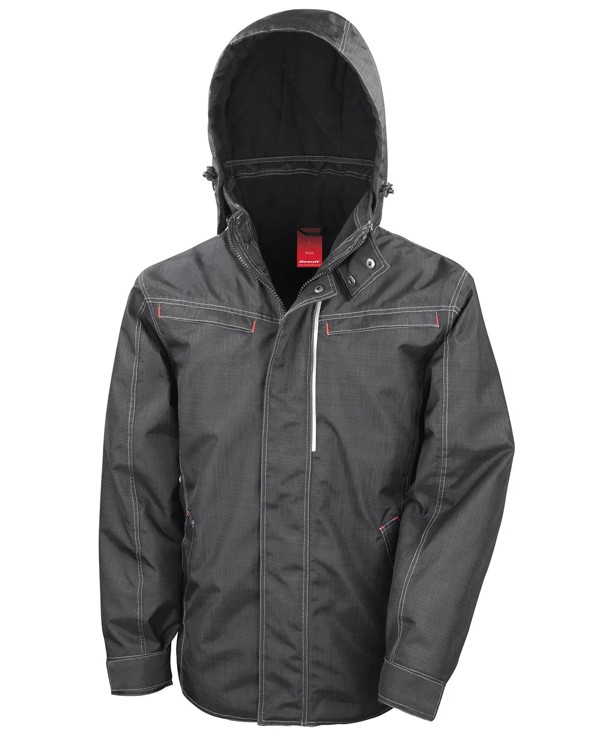 Denim texture rugged jacket | Black