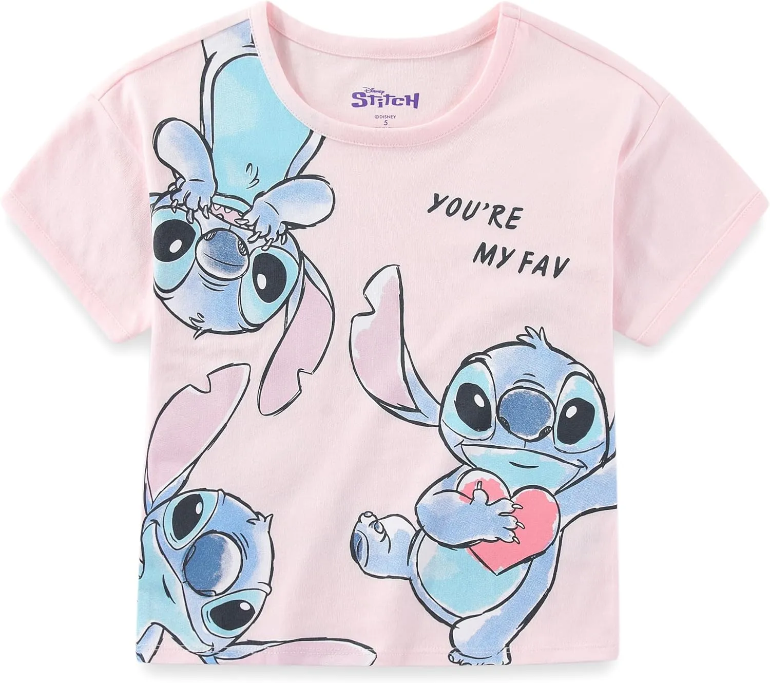 Disney Lilo & Stitch Girls Short Sleeve T-Shirt and Shorts Set for Little and Big Kids