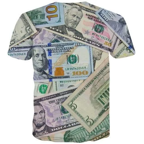 Dollar T shirts Men Money T-shirts 3d Character Tshirt Anime Colorful Tshirts Novelty Harajuku T-shirts Graphic Short Sleeve