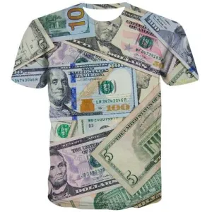 Dollar T shirts Men Money T-shirts 3d Character Tshirt Anime Colorful Tshirts Novelty Harajuku T-shirts Graphic Short Sleeve