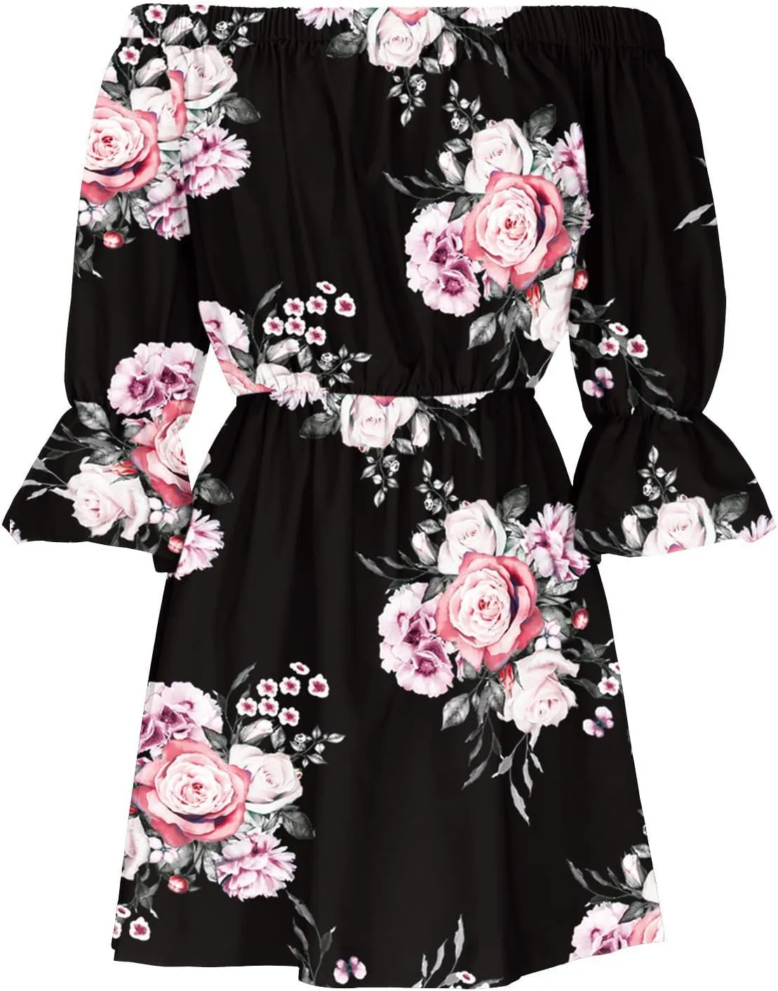 Eduavar Summer Dresses for Women 2024, Beach Dresses for Women 2024 Vacation Sexy Off Shoulder Mini Dress Casual Loose Dress