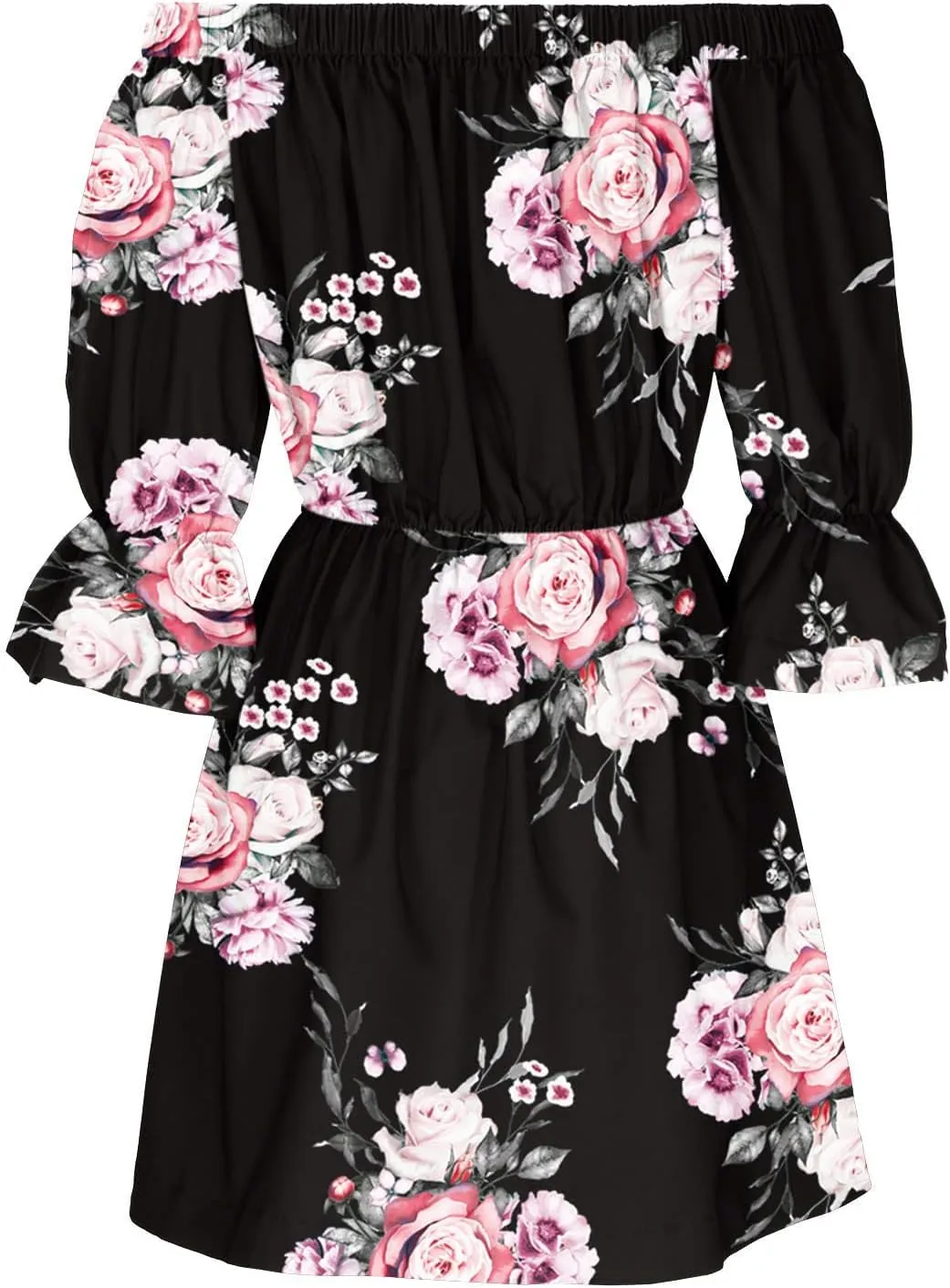 Eduavar Summer Dresses for Women 2024, Beach Dresses for Women 2024 Vacation Sexy Off Shoulder Mini Dress Casual Loose Dress