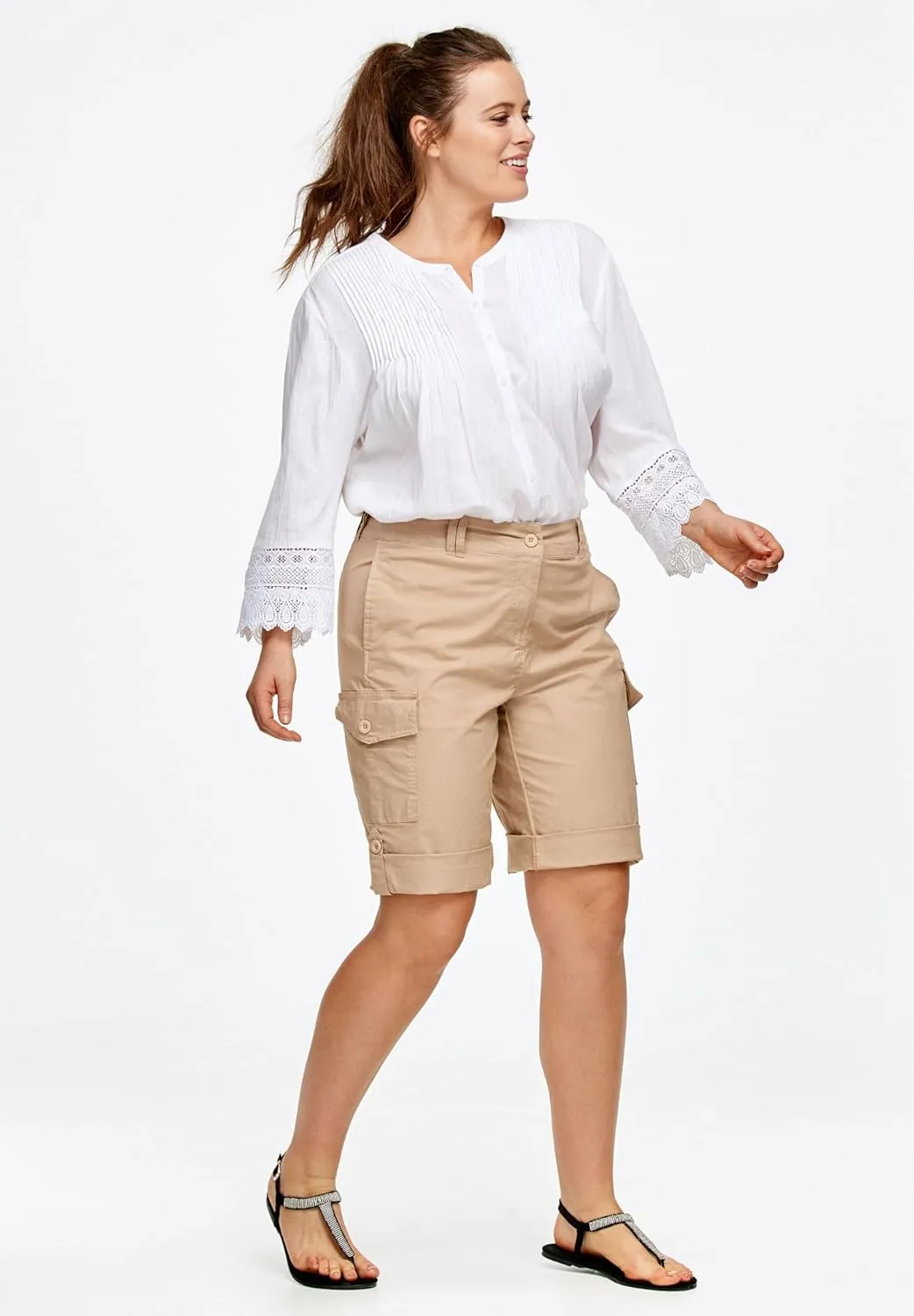 ellos Plus Size Convertible Cargo Shorts