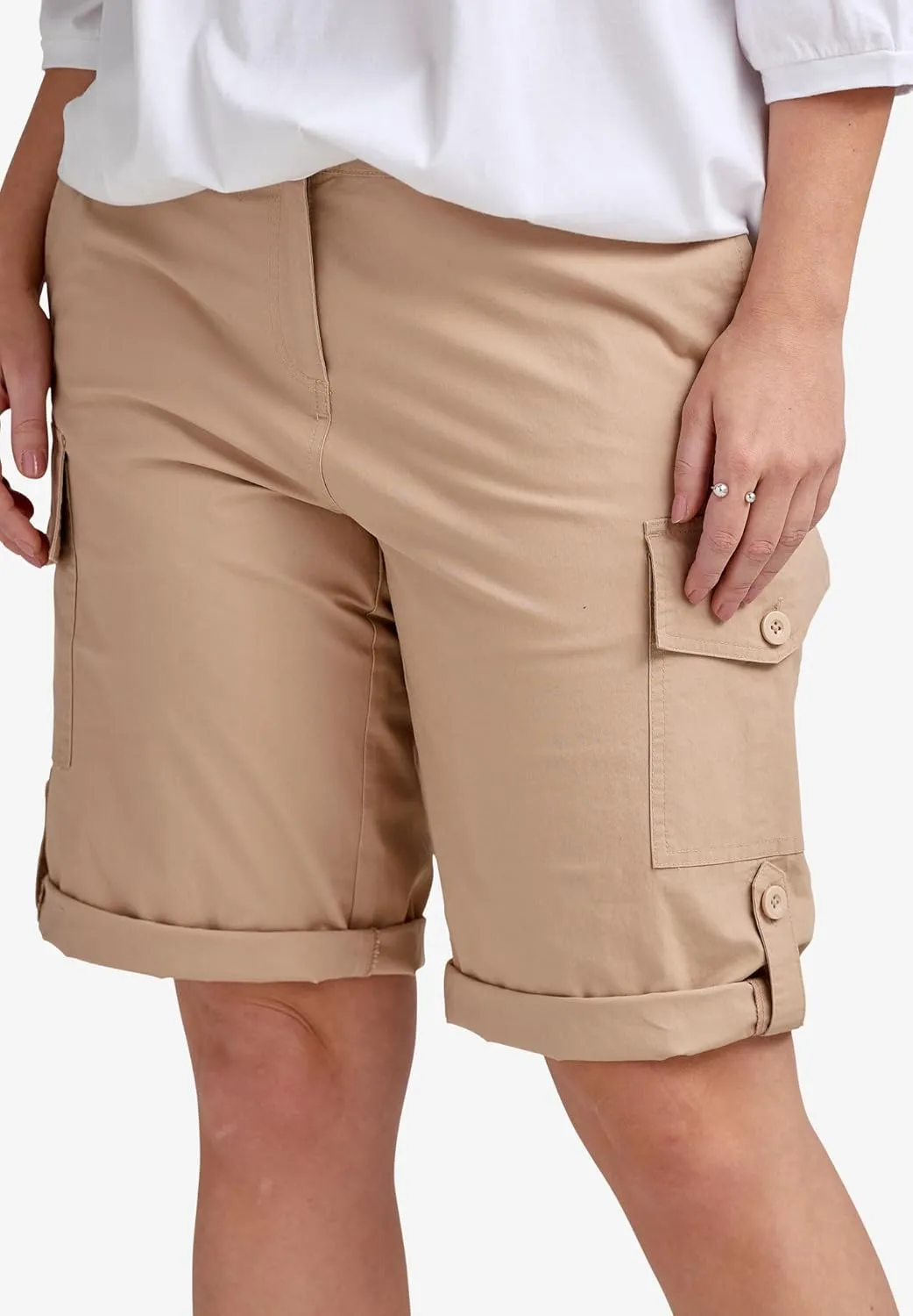 ellos Plus Size Convertible Cargo Shorts