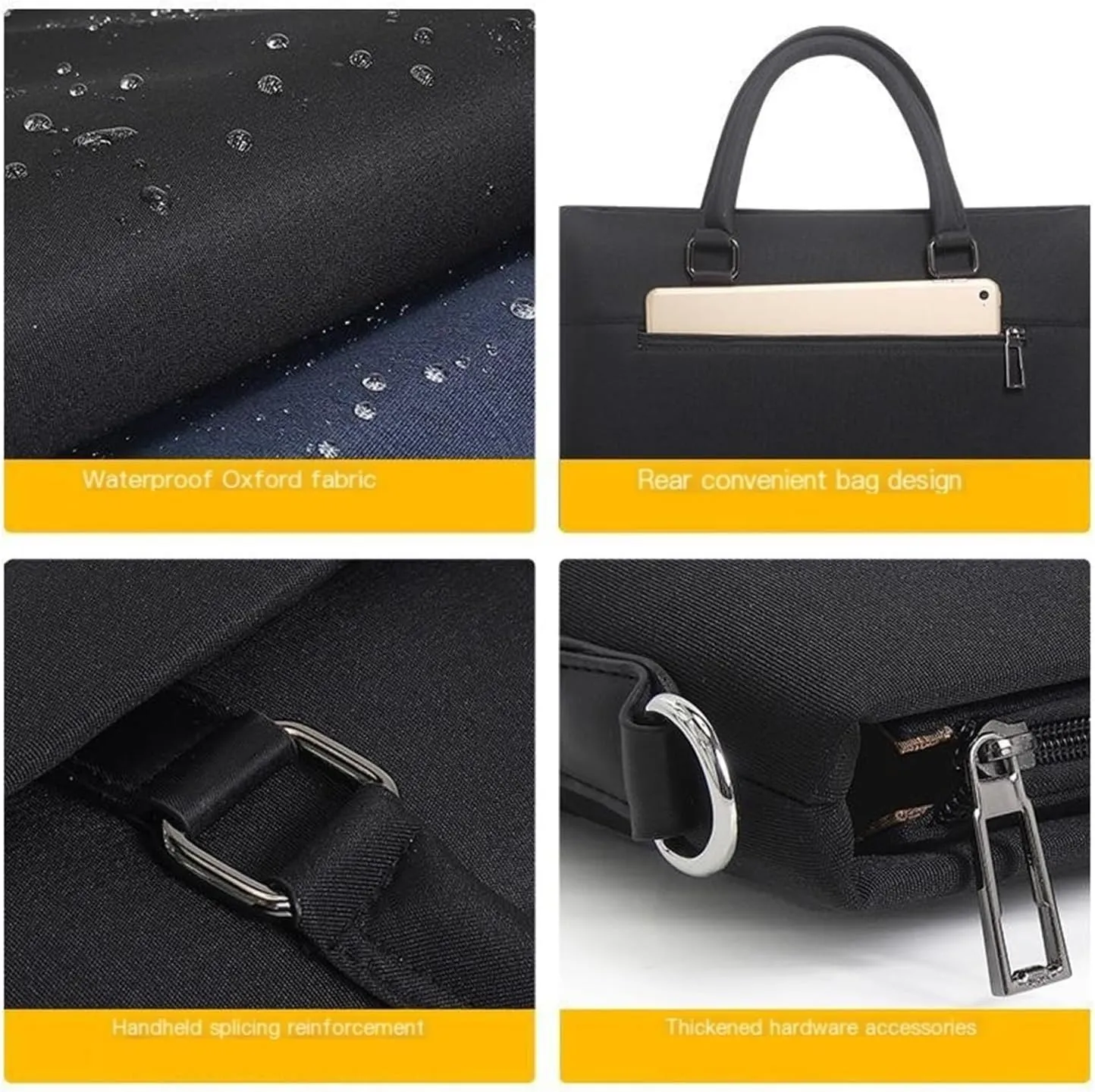 Fashion File Bag, Waterproof Conference Shoulder Bag, Thickened Business Handbag, Large Capacity Office Bag