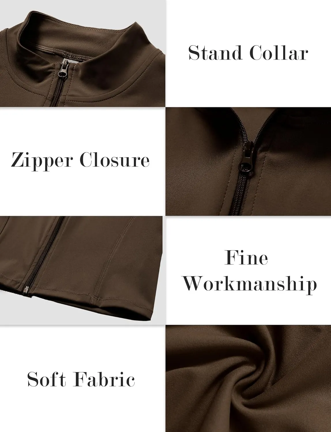 FEOYA Women Long Sleeve Full Zip Workout Crop Jacket Slim Fit Turtleneck Thumbhole Sports Track Jacket Ultra Short 2023