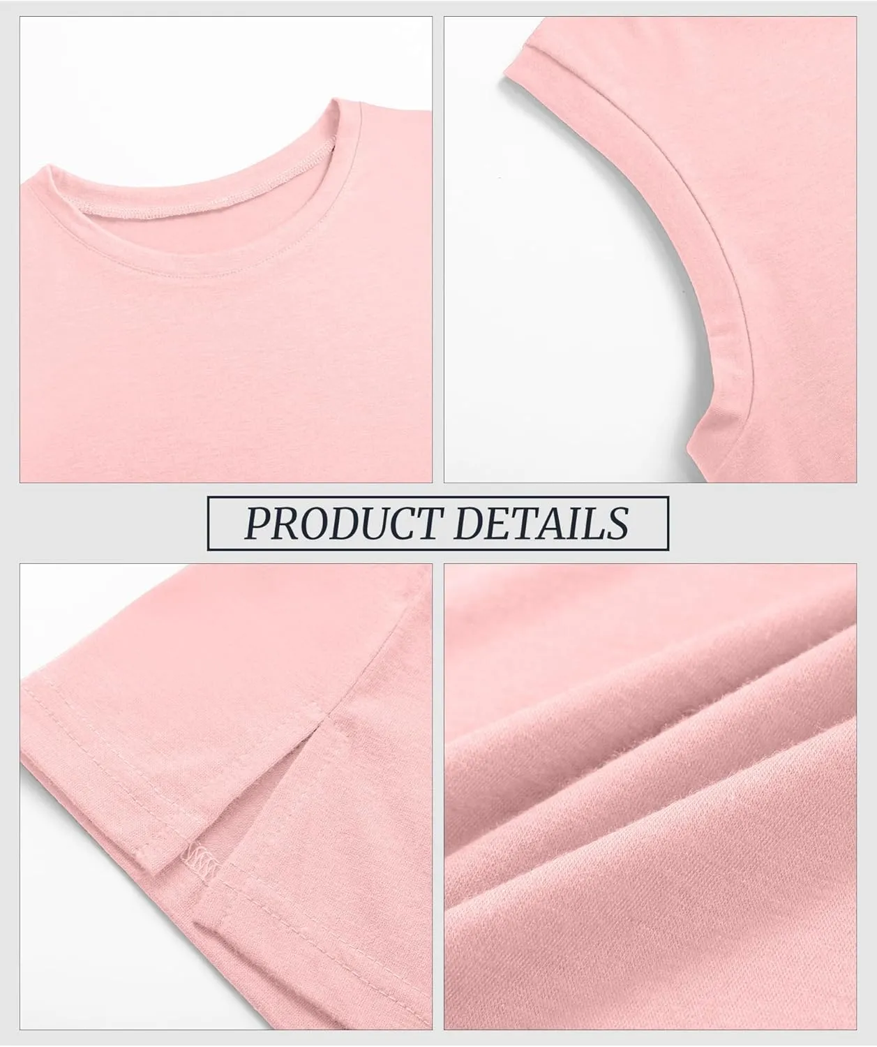 Ficerd 4 Pack Women's Sleeveless Tops, Casual Summer Loose Fit T Shirts Solid Color Tunic Tank Tops Ladies' Crew Neck Tee