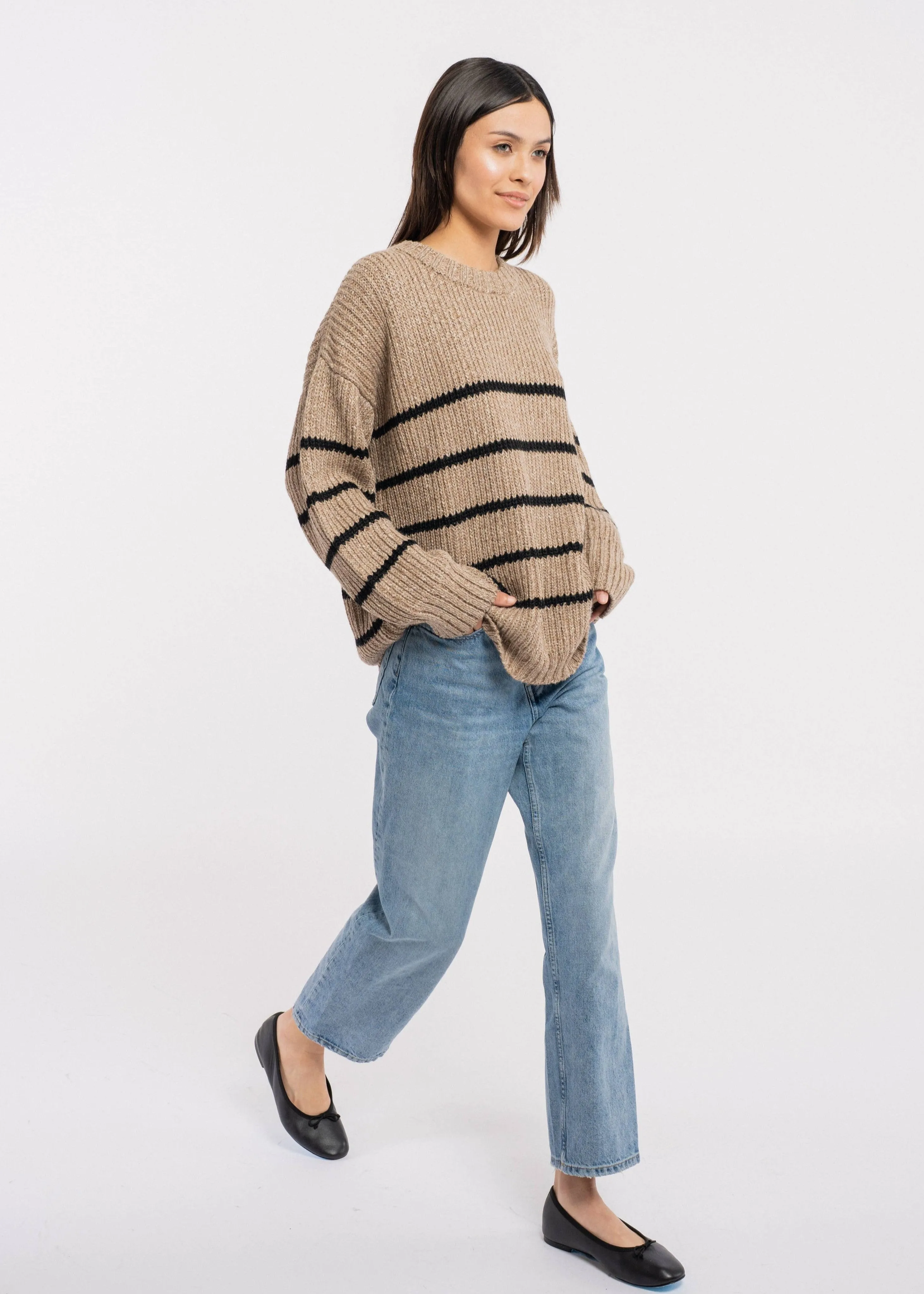 Field Sweater - Brown Stripe