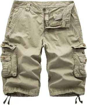 FOURSTEEDS Women's Cotton Zipper Front Multi-Pocket Twill Bermuda Women Cargo Shorts