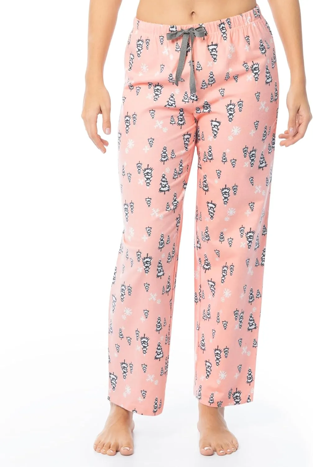 Fruit of the Loom Women's Waffle V-neck Top and Flannel Pant Sleep Set