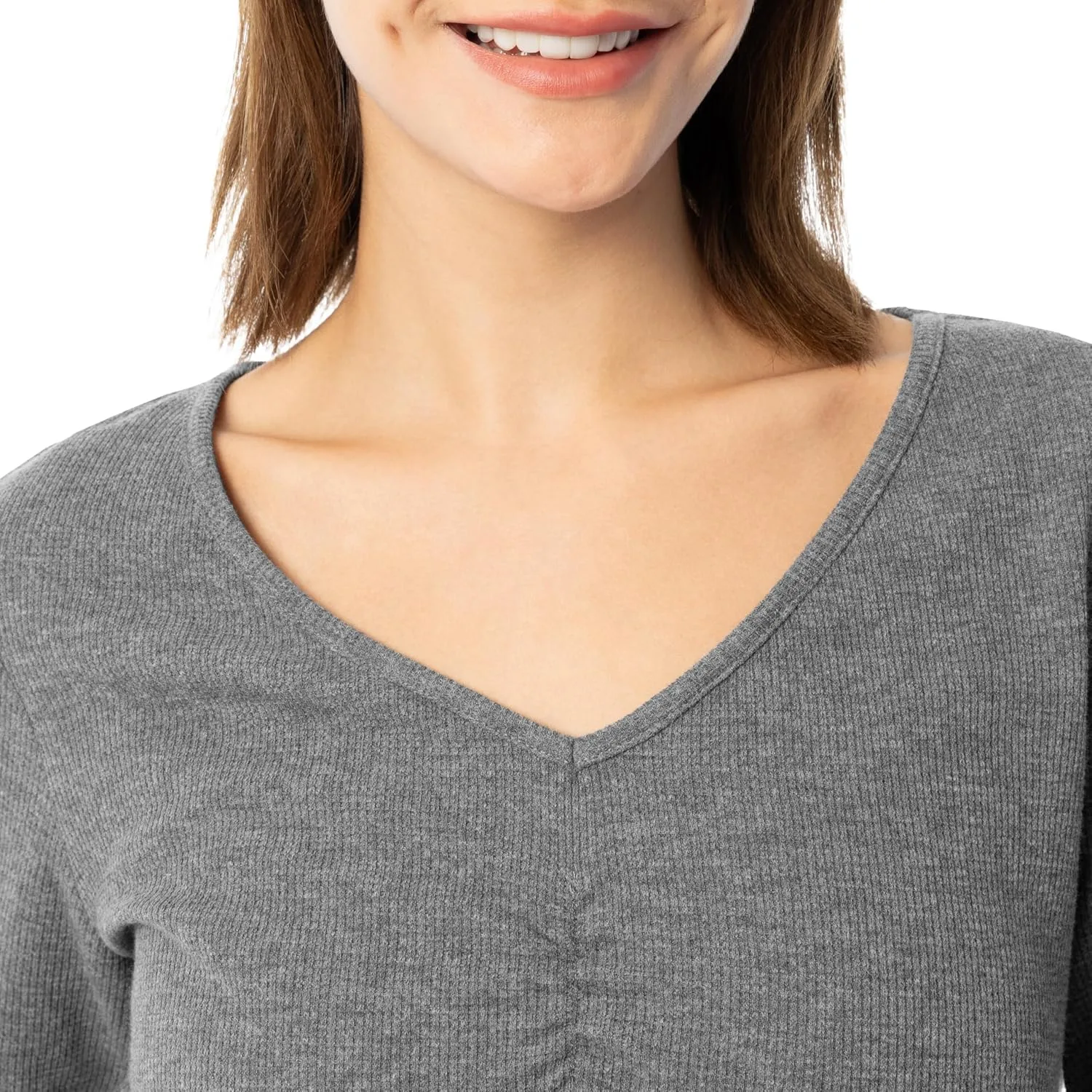 Fruit of the Loom Women's Waffle V-neck Top and Flannel Pant Sleep Set