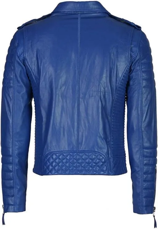 Genuine Lambskin Leather Jackets For Men - Motorcycle Biker Leather Jacket Men