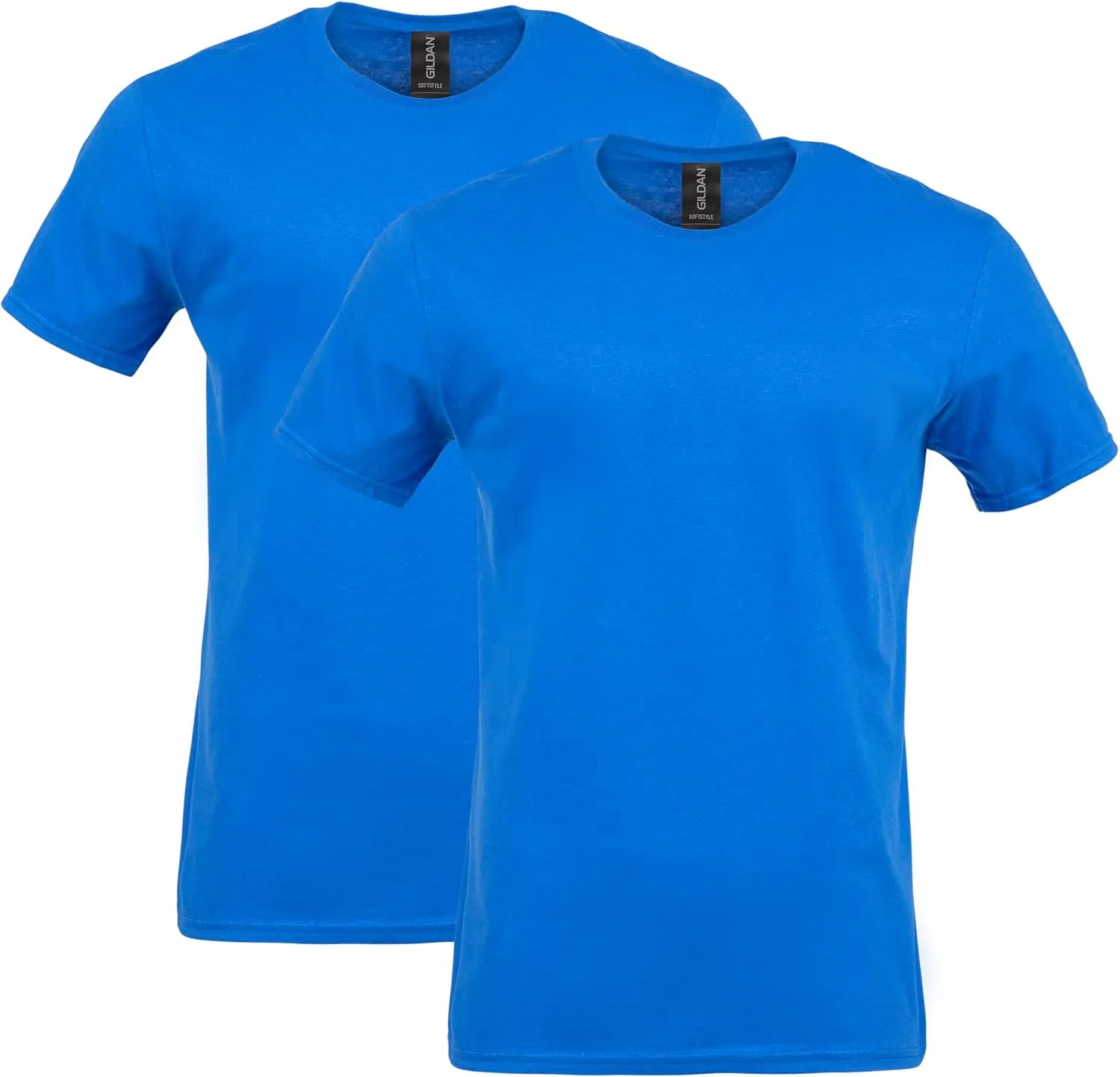 Gildan Adult Softstyle Cotton T-Shirt, Style G64000, Multipack, Royal (2-Pack), Large