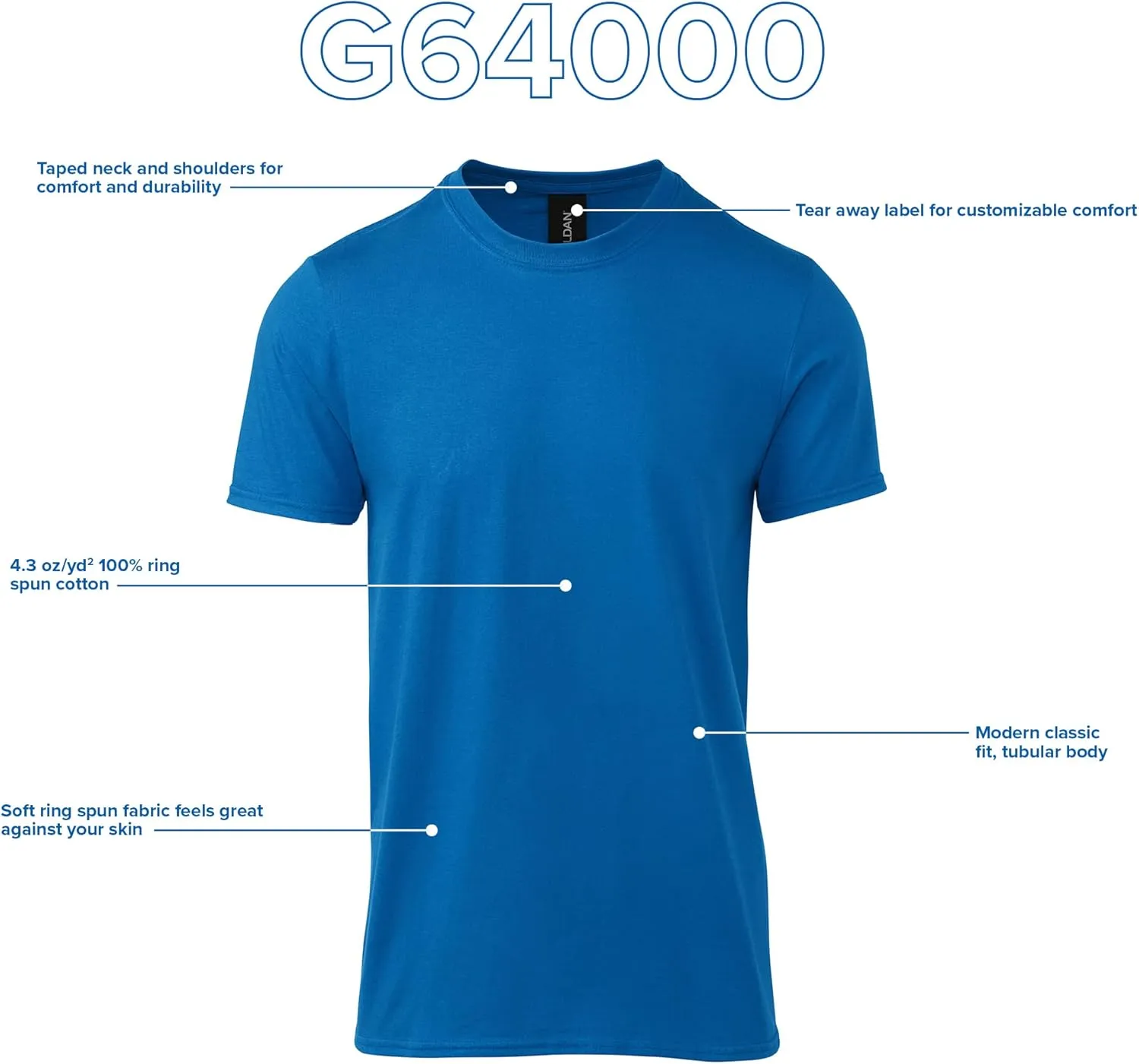Gildan Unisex Adult Softstyle Cotton T-Shirt, Style G64000, Multipack