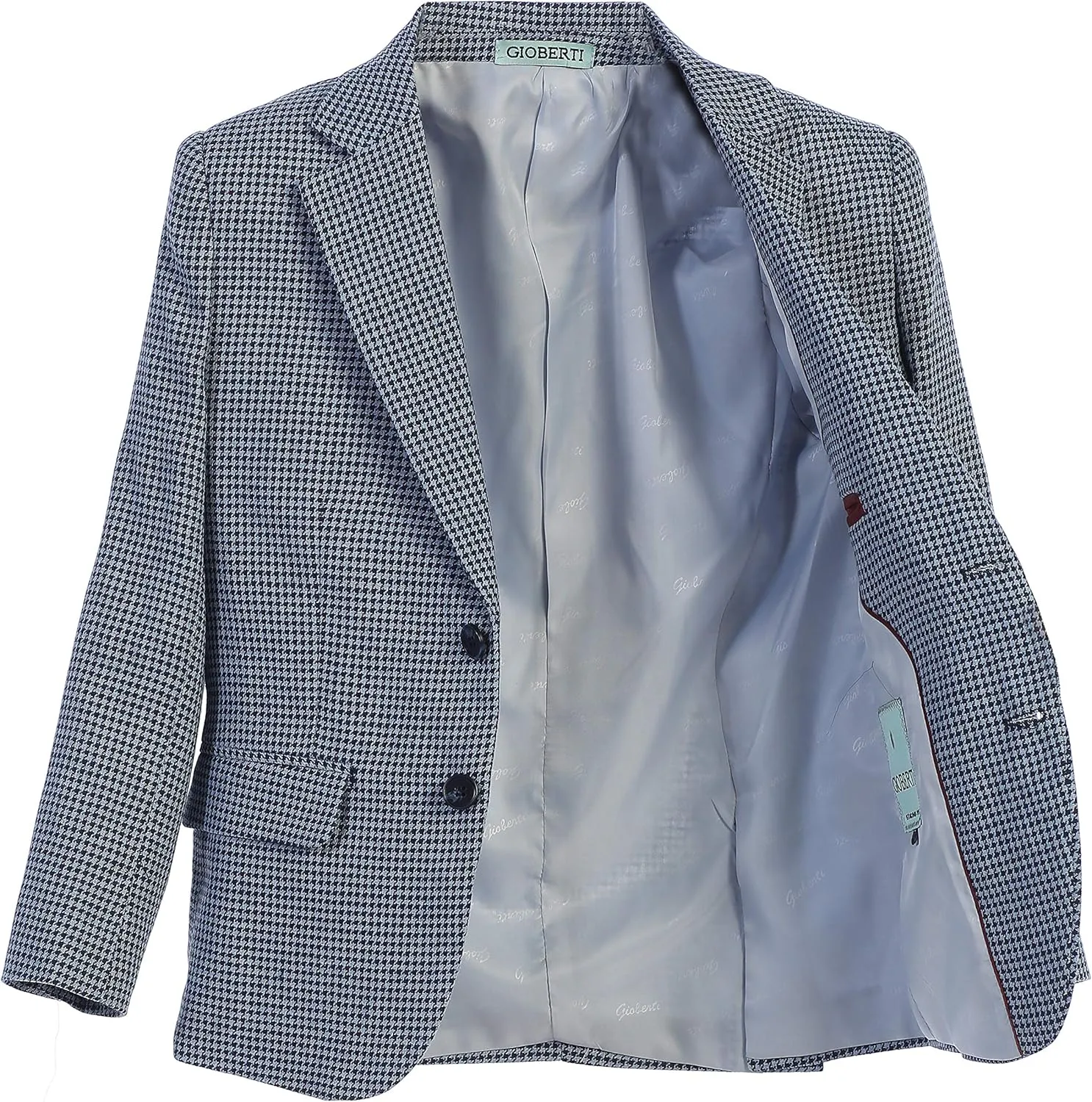 Gioberti Boys and Kids Houndstooth Fully Lined Blazer Jacket