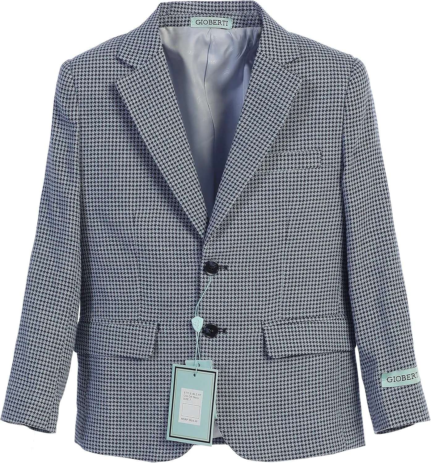Gioberti Boys and Kids Houndstooth Fully Lined Blazer Jacket