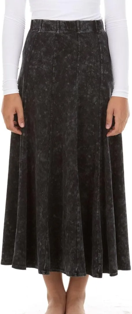 Girls Cotton Stonewash Maxi Panel Skirt