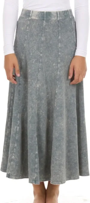 Girls Cotton Stonewash Maxi Panel Skirt