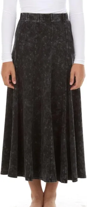 Girls Cotton Stonewash Maxi Panel Skirt