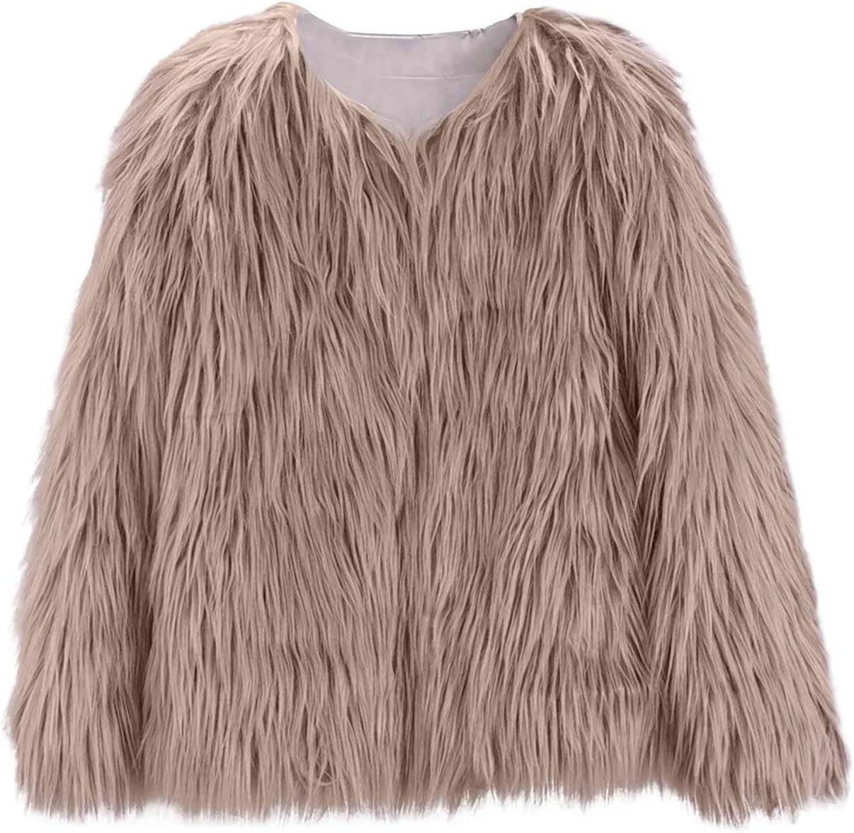 Girls Faux-Fur Jacket Winter Shaggy Dress Coats Thick Warm Fashion Purple Cool Clothes Costume Kids 3-10 Years